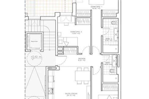 Plano del bajo en calle Salvador 6